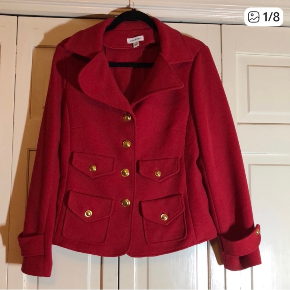Joan Rivers Red Military-Style Buttoned Blazer - Picture 6 of 6